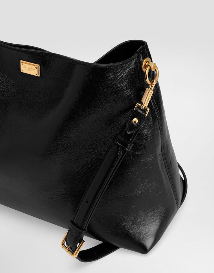 Dolce & Gabbana Large Vittoria calfskin shoulder bag Black BB7942AZ000