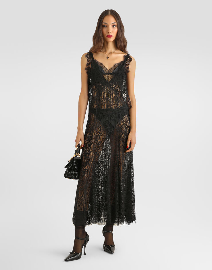 Dolce & Gabbana Chantilly lace slip dress Dolce & Gabbana Chantilly lace slip dress Black F613NTILMDP