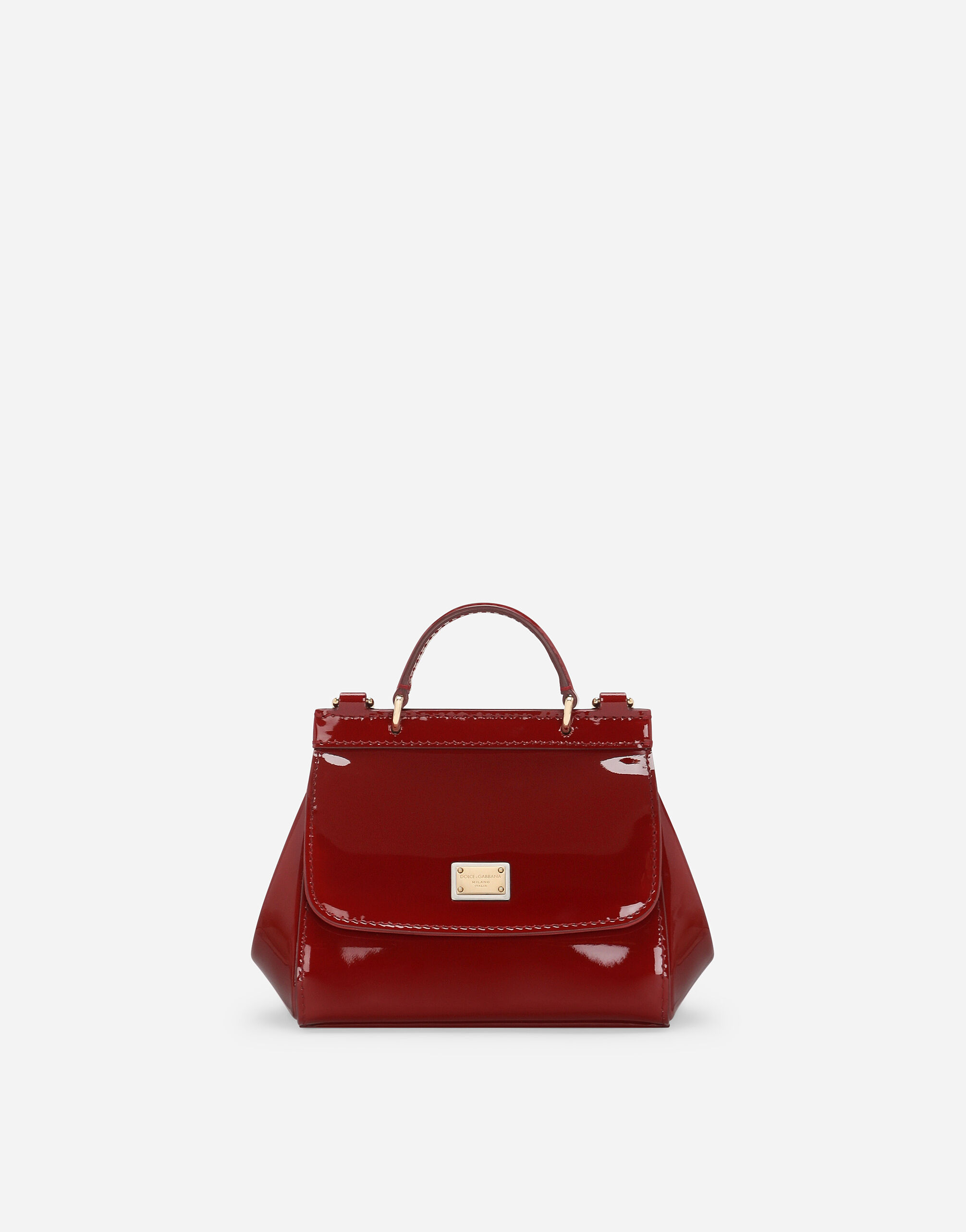 Patent leather Sicily bag in Bordeaux for Girls | Dolce&Gabbana®