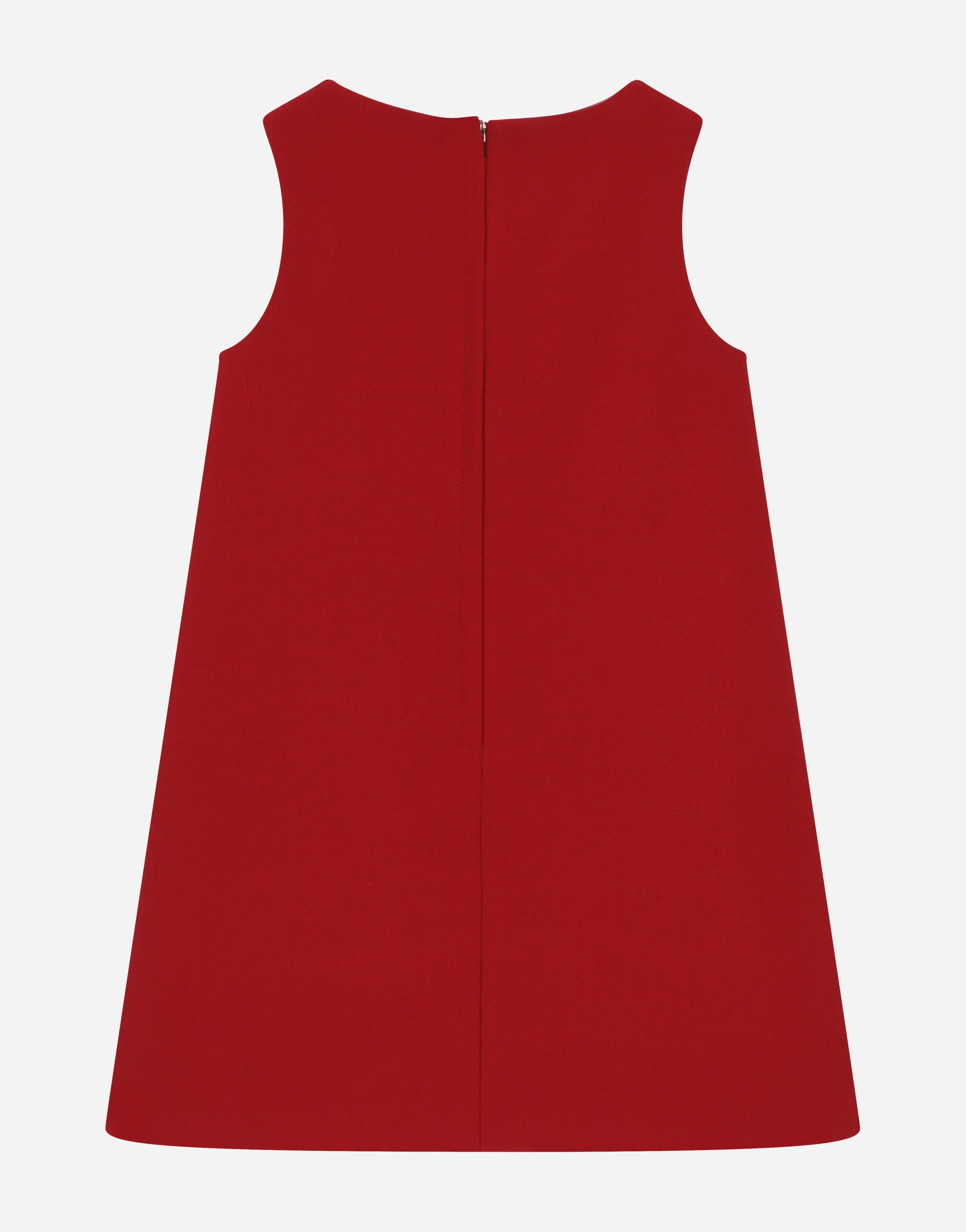 Sleeveless dress with patch in Red for Girls | Dolce&Gabbana® US
