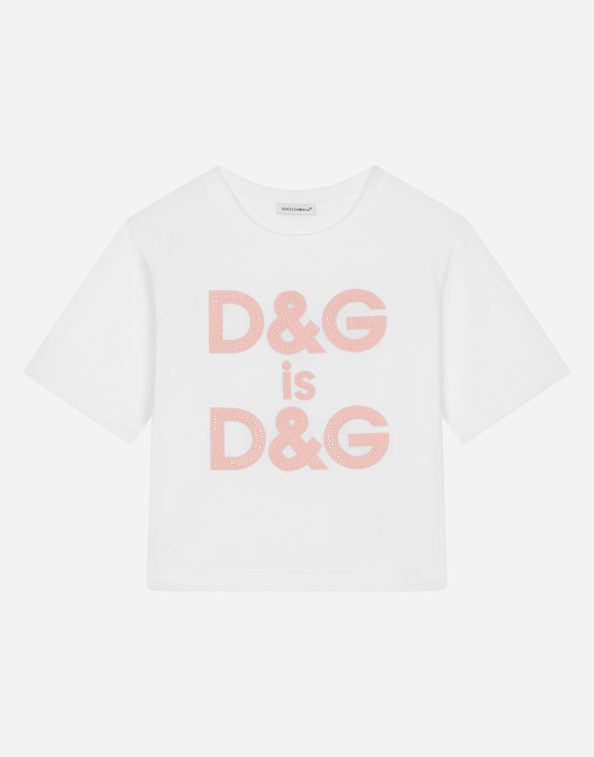 Dolce & Gabbana Jersey T-shirt with logo embroidery Print L5JTMEG7K4F