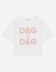 Dolce & Gabbana Jersey T-shirt with logo embroidery White L4JTEYG7M6A