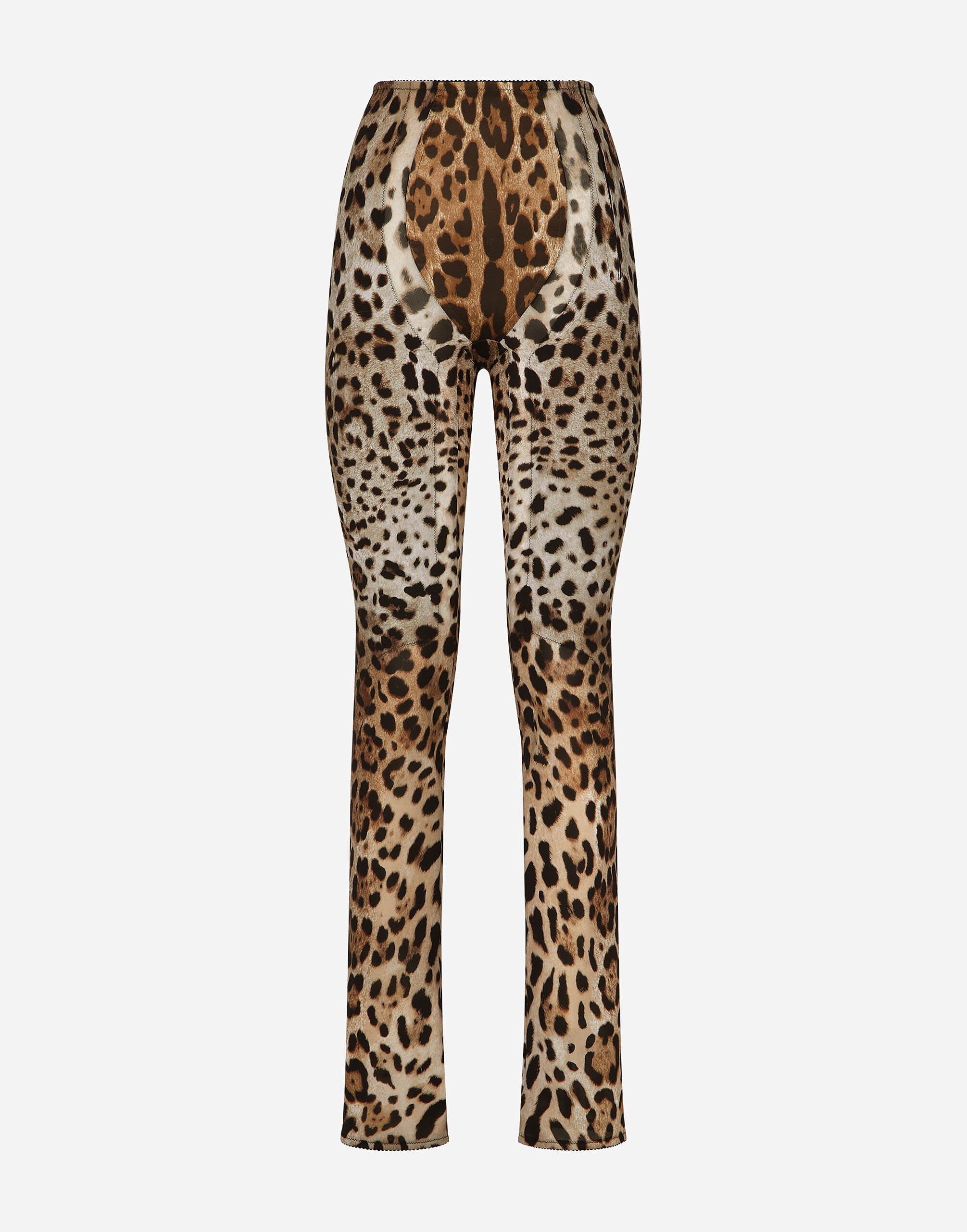 Dolce & Gabbana KIM DOLCE&GABBANA Hose aus Marquisette mit Leopardenmuster-Aufdruck Schwarz VG6187VN187
