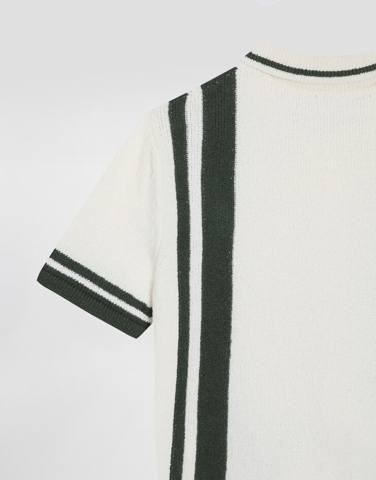 Dolce & Gabbana Knitted shirt with intarsia Multicolor L4KWG9JGMFD