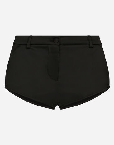 Dolce & Gabbana Kurze Hose aus Satin Black FTC4LTFURHM