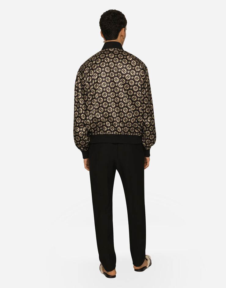 Dolce&Gabbana Nylon jacket with all-over DG logo print Black G9AJYTISMEY