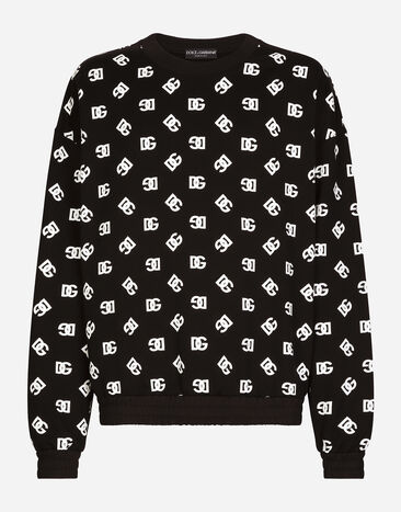 Dolce & Gabbana Rundhals-Sweatshirt Print DG Monogram Grün G9BDXZG7NON