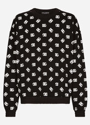 Dolce & Gabbana Round-neck sweatshirt with DG Monogram print Black G9AKATHU7PP