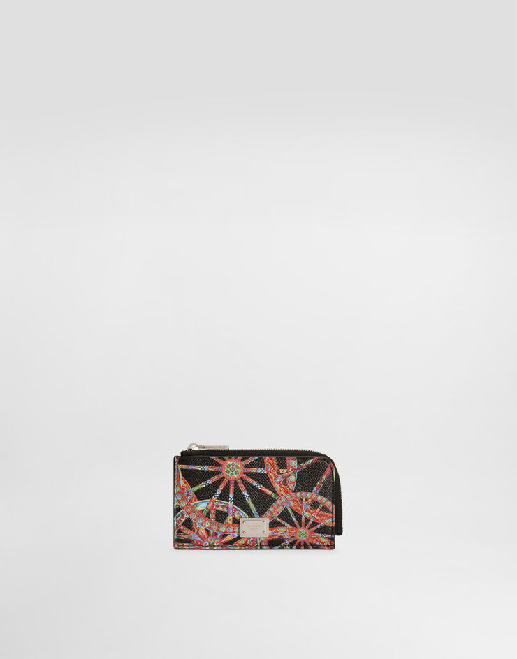 Dolce & Gabbana Card holder in carretto-print calfskin Multicolor BP3274A0744