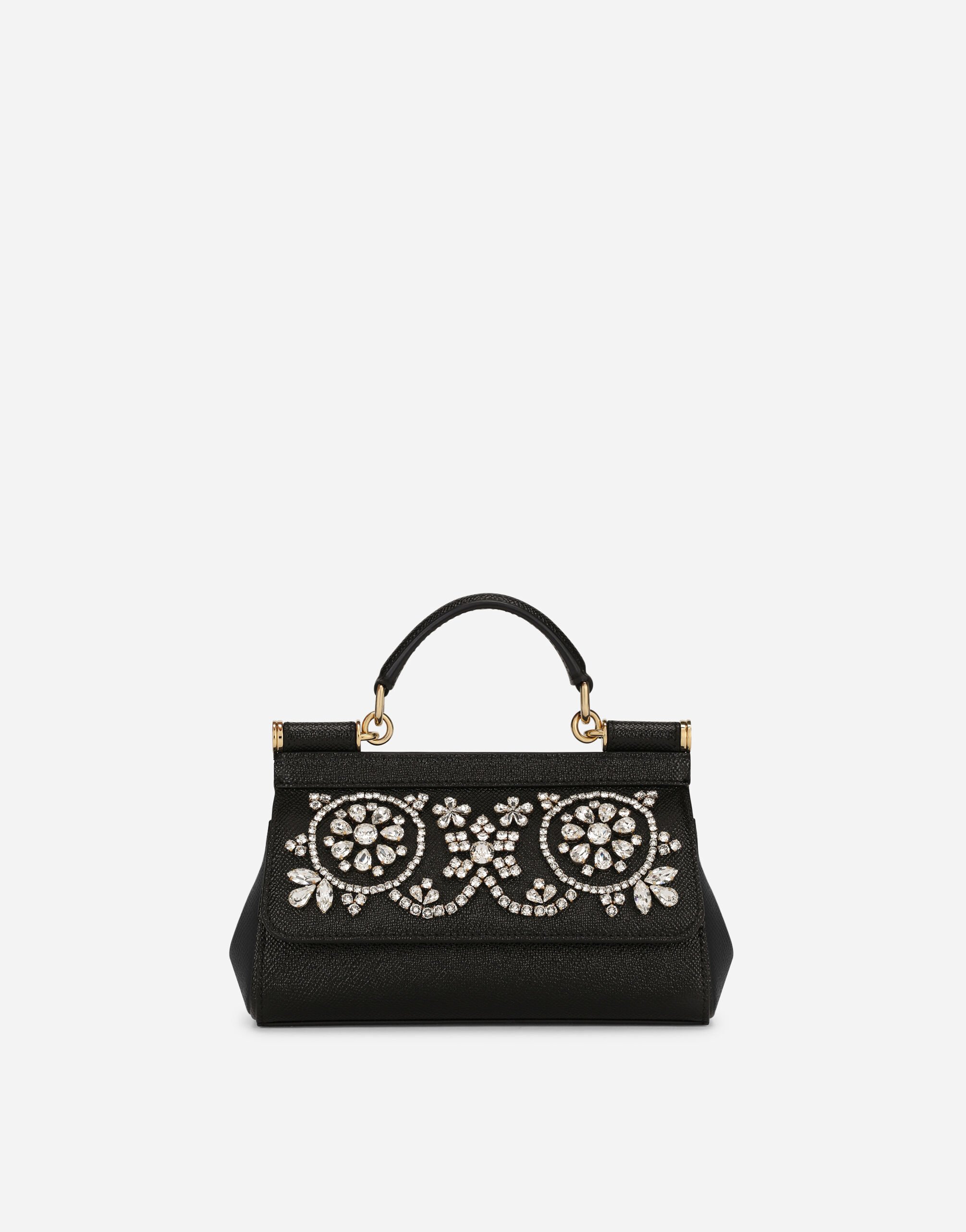 Dolce & Gabbana 스몰 시실리 핸드백 블랙 BB7117A1037