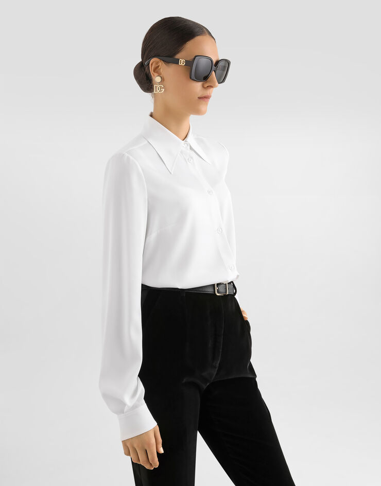 Dolce & Gabbana Stretch charmeuse shirt White F5U24ZFUABF