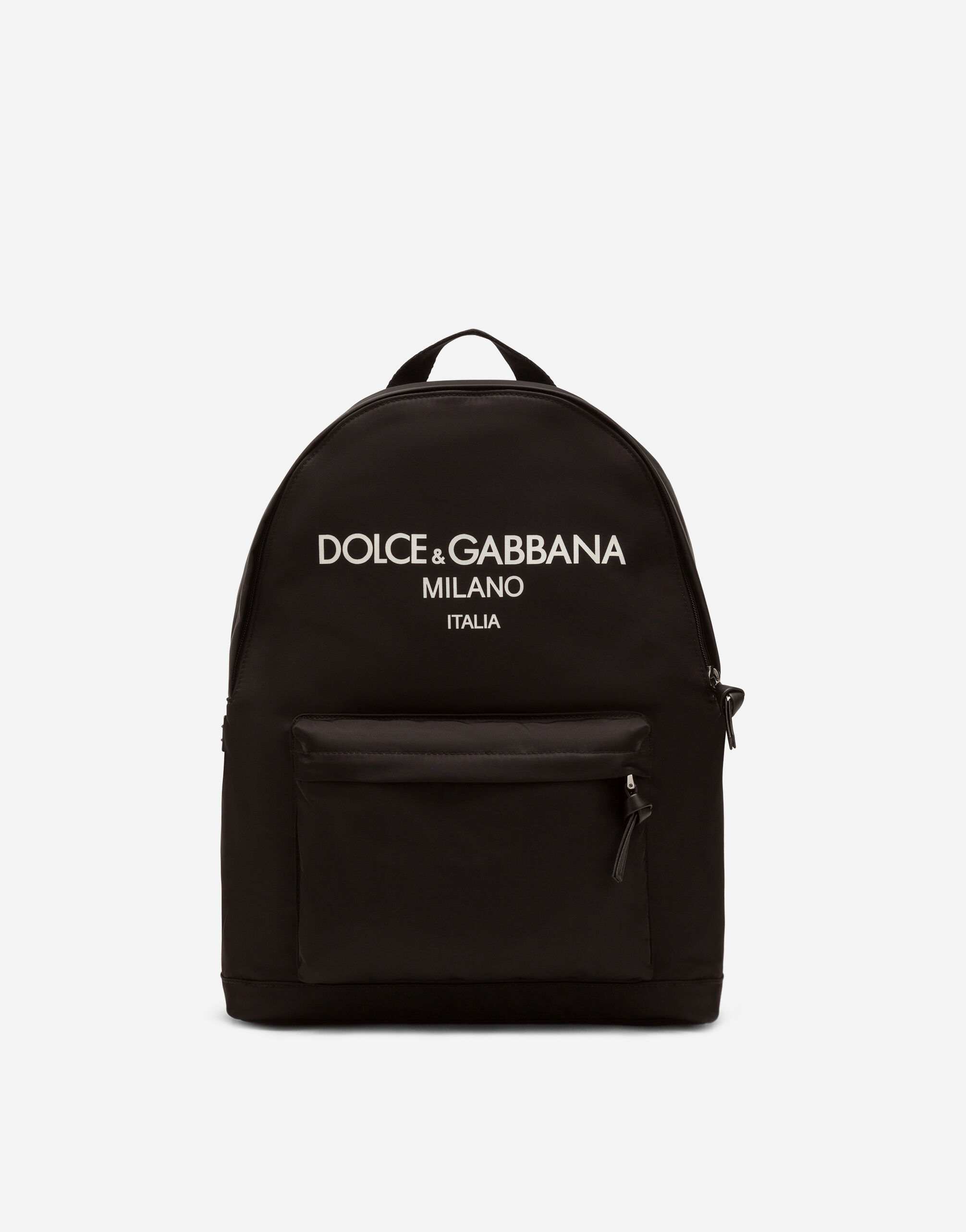 Nylon backpack with dolce&gabbana milano logo in BLACK for