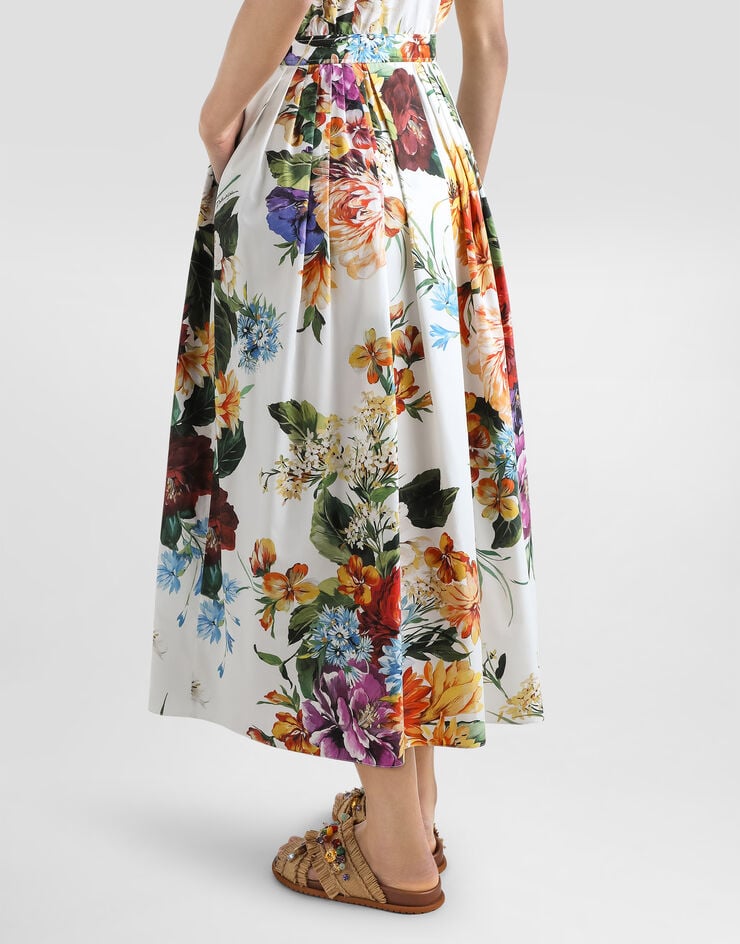 Dolce & Gabbana Платье из поплина с принтом в виде цветочных букетов Отпечатки F6TVLTHS5TR