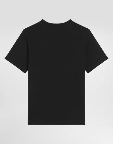 Dolce & Gabbana Jersey t-shirt with patch Black L4JTHUG7P1P