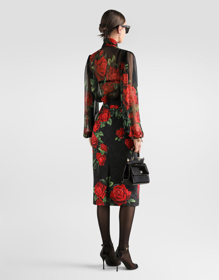 Dolce & Gabbana Falda en brocado con estampado de rosas Dolce & Gabbana Falda en brocado con estampado de rosas Multicolor F4CS8TFSTB4