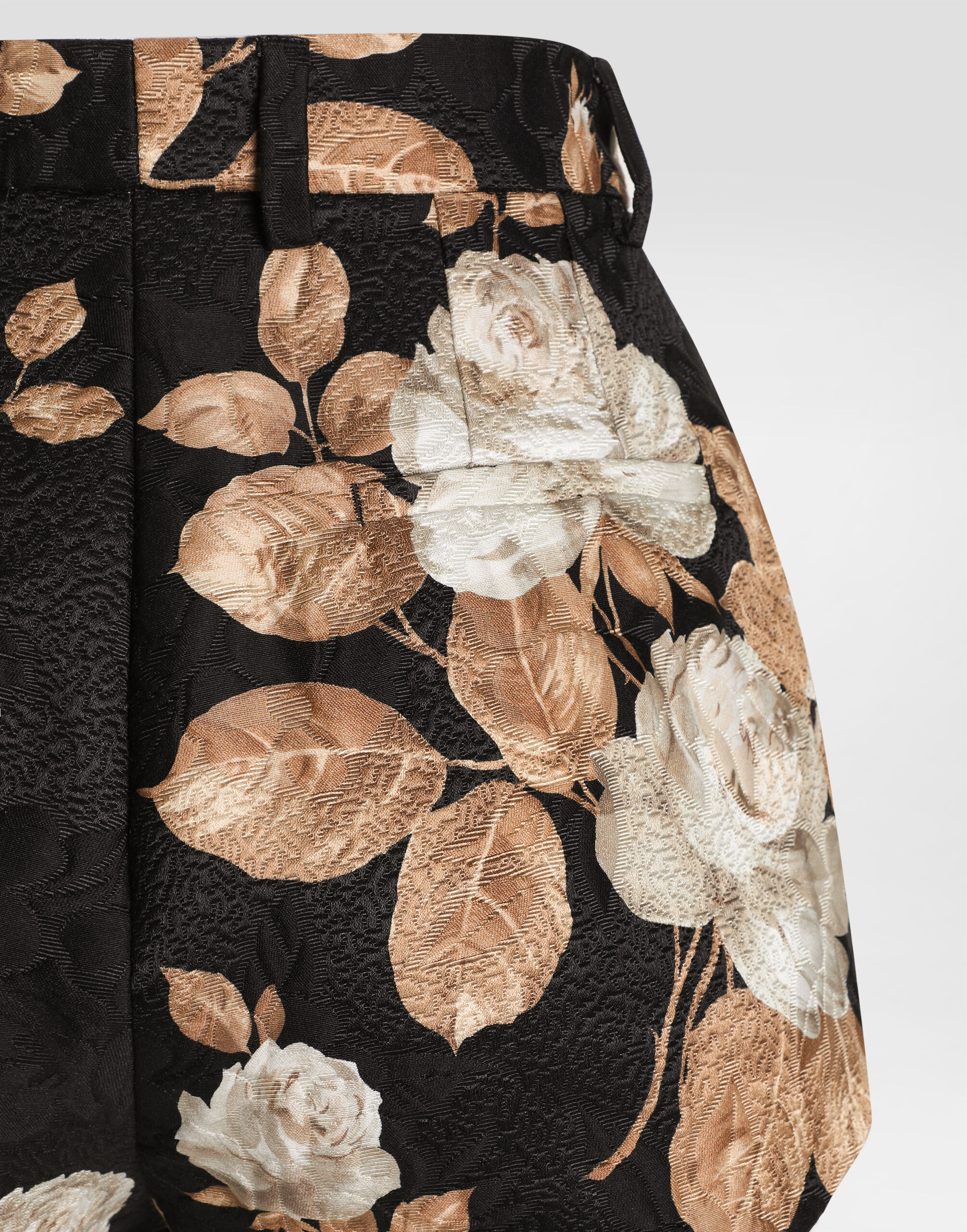 Vintage rose-print brocade shorts - thumbnail 7