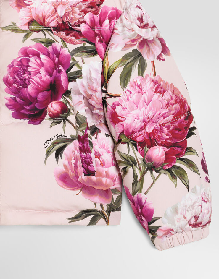 Dolce & Gabbana Peony-print nylon puffer jacket Multicolor L5JBN8G7QZT