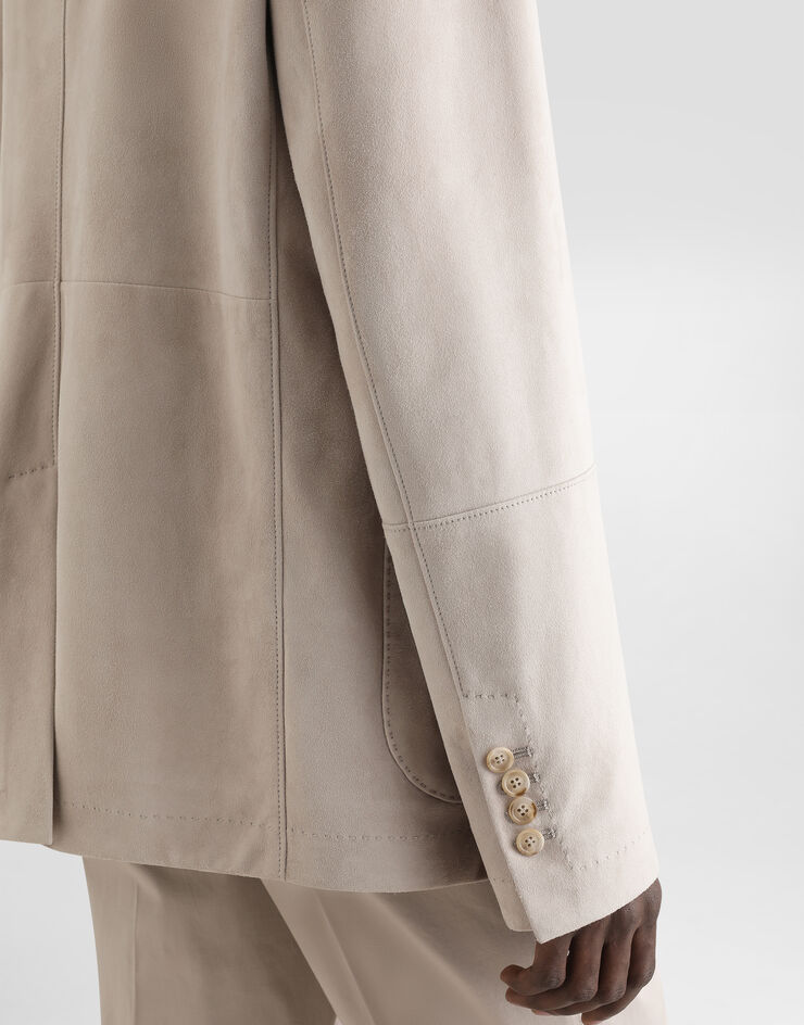 Dolce & Gabbana Single-breasted jacket in suede Multicolor G2WN7LHULUU