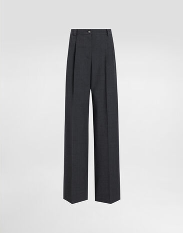 Dolce & Gabbana Pantalon en toile de laine Gris FTC9BTFU287