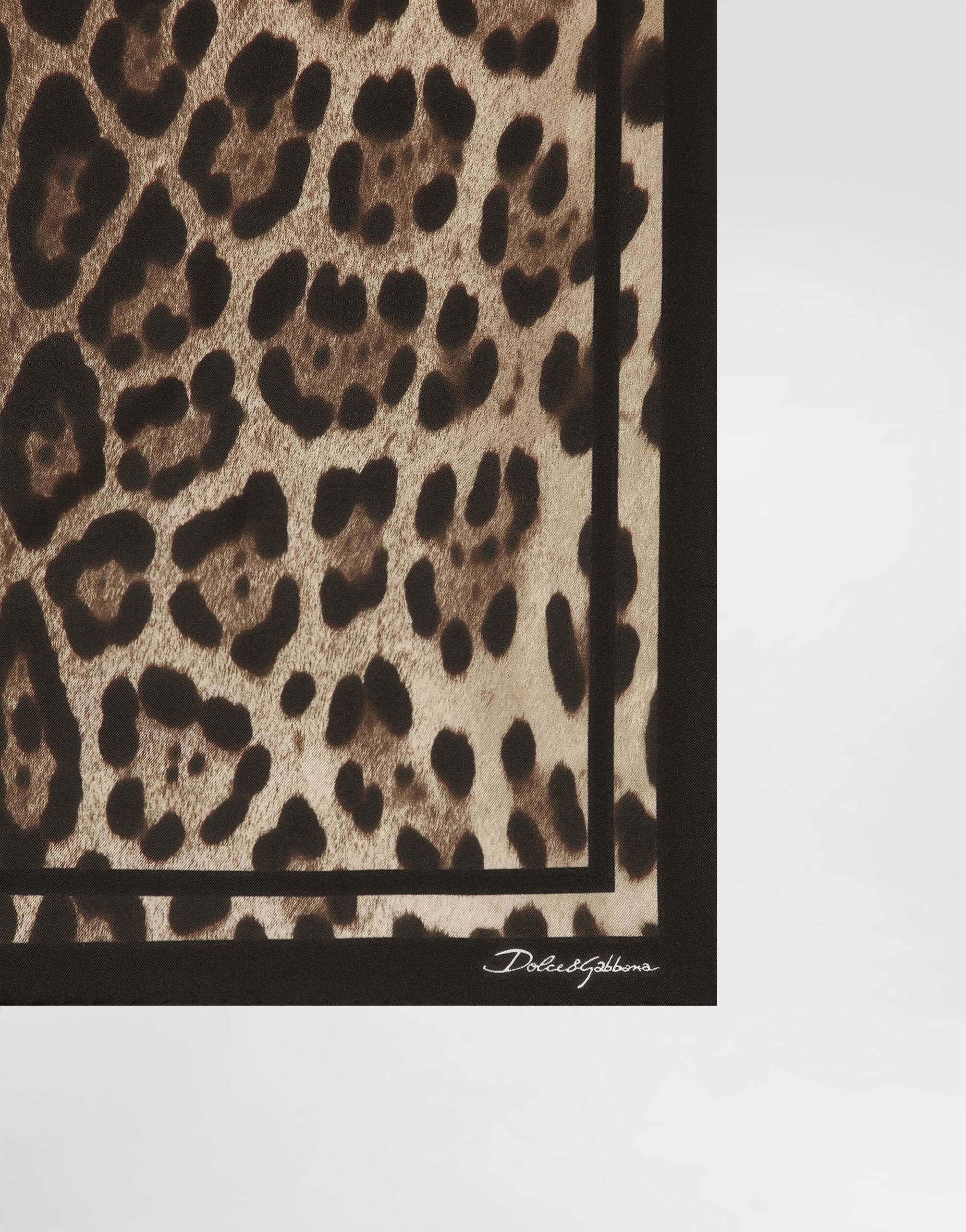 Leopard-print silk twill scarf 50x50 in Print for Women
