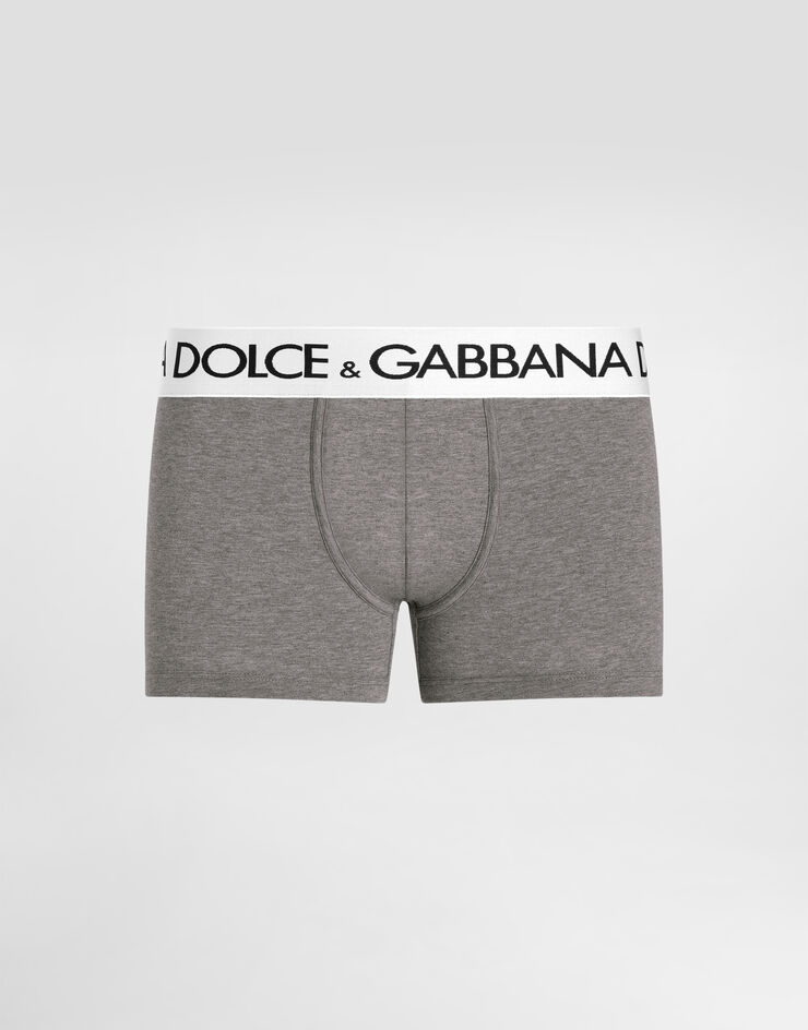 Dolce & Gabbana Boxer classique en jersey de coton bi-stretch Gris M4B97JONN97