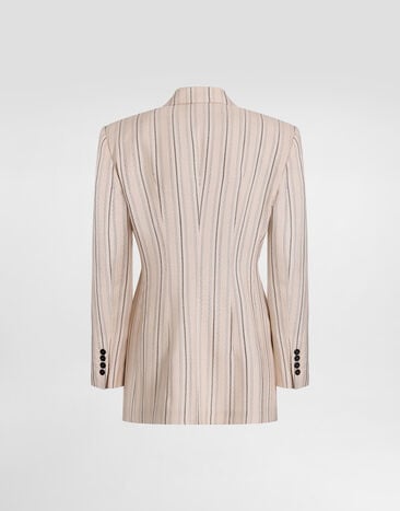 Dolce & Gabbana Single-breasted jacket in regimental pinstripe Multicolor F29WOTFR8AC