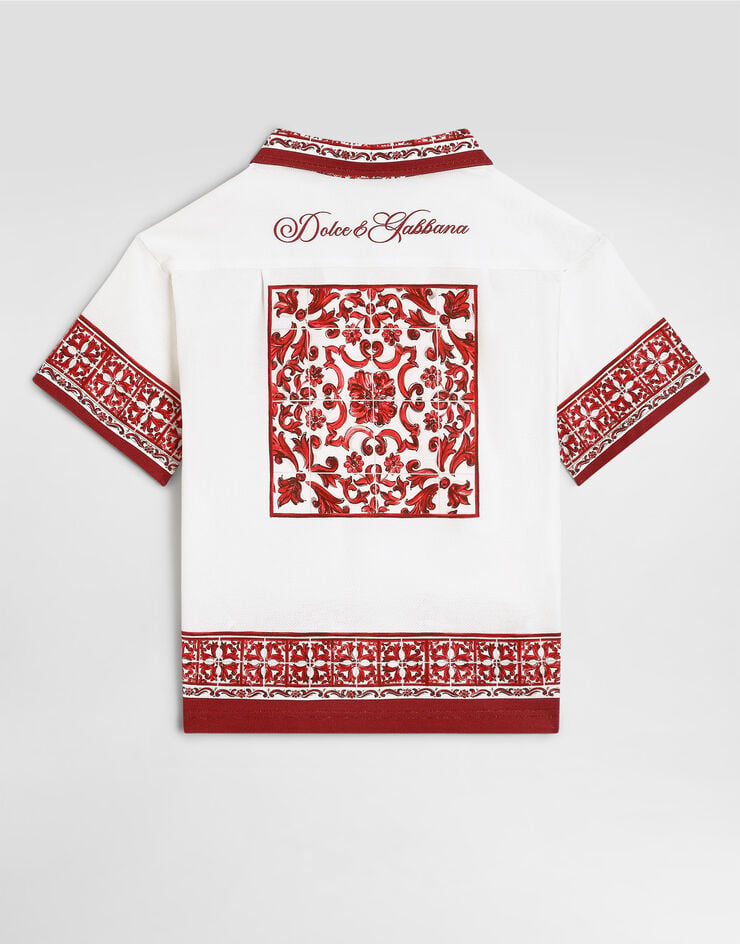 Dolce & Gabbana Majolica-print double piqué shirt Dolce & Gabbana Majolica-print double piqué shirt Multicolor L4JS52II7KW