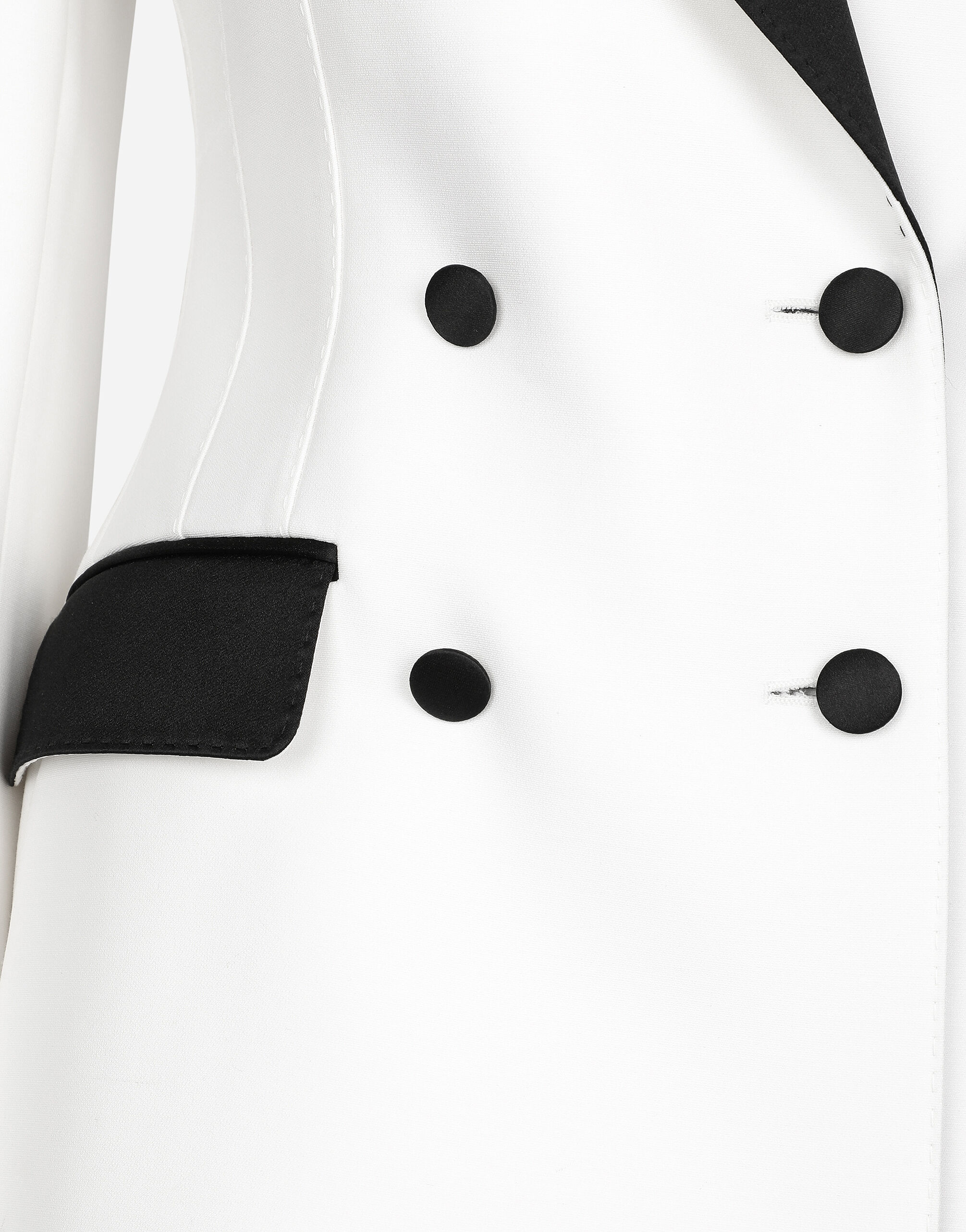 Double-breasted faille Turlington tuxedo blazer in White for Double-breasted faille Turlington tuxedo blazer in White for