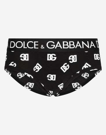 Dolce & Gabbana Two-way stretch jersey Brando briefs with DG logo print Multicolor M3D47JFSEH3