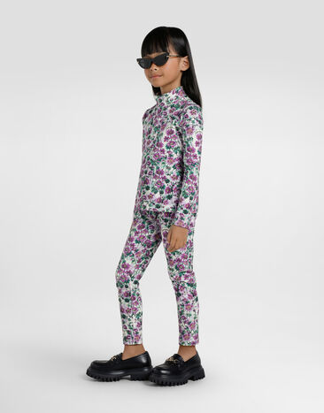 Dolce & Gabbana Violets-print interlock turtleneck Print L5JTLEFSG81