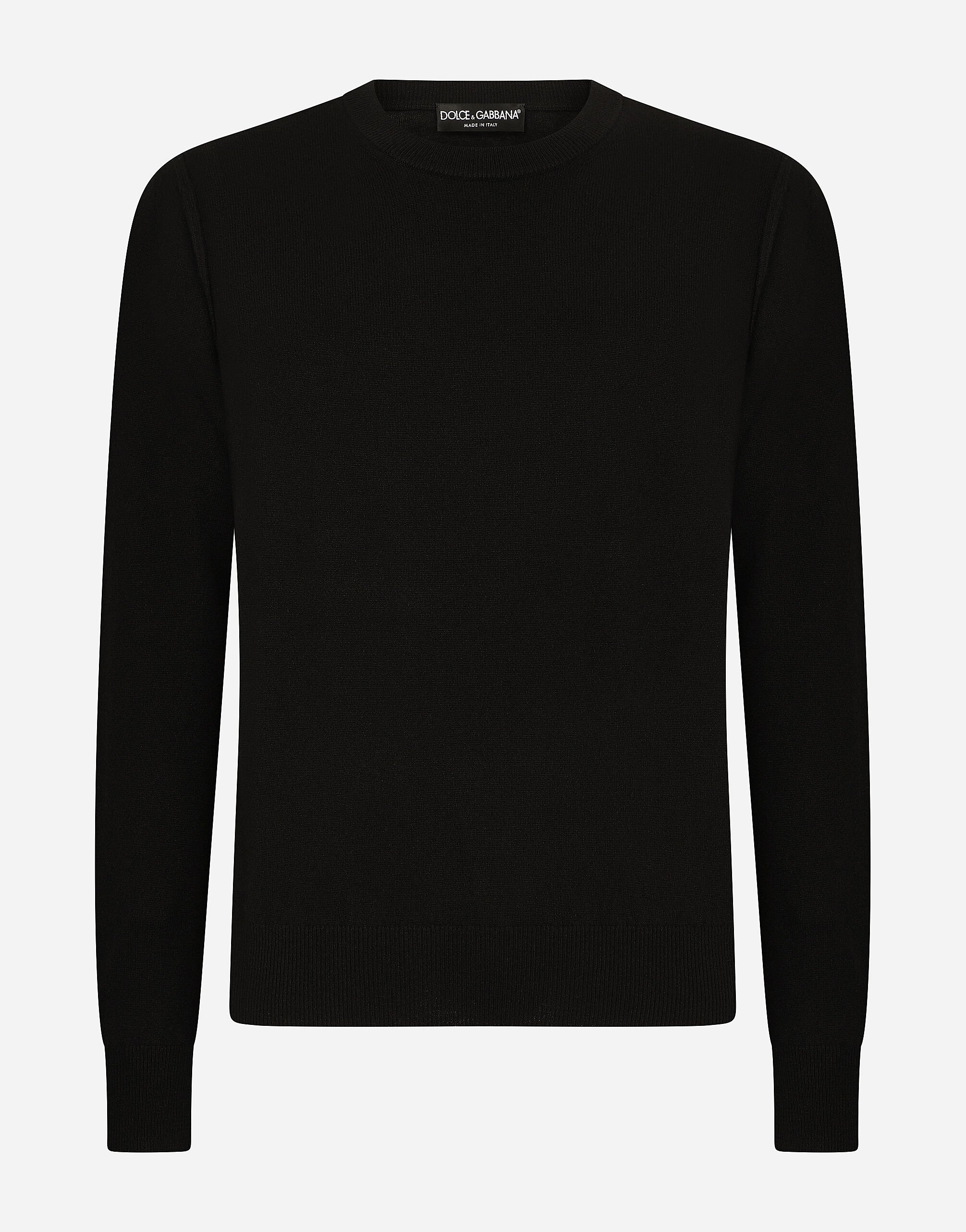 Cashmere round neck sweater in Black for for Men Dolce Gabbana