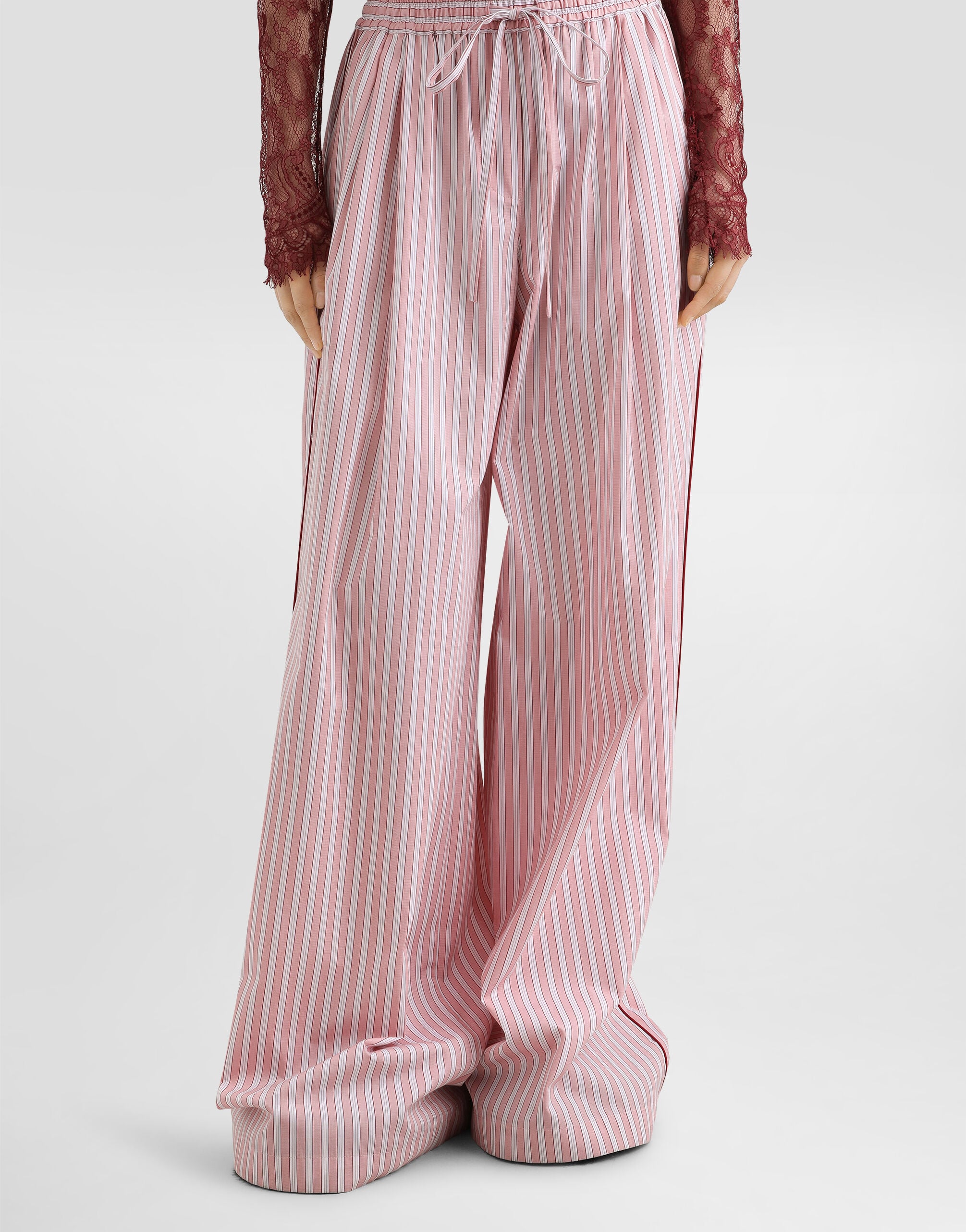 パンツ kdg Striped Poplin Trousers Striped poplin trousers in Multicolor for Women | Dolce&Gabbana® US