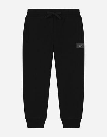 Dolce & Gabbana Jersey jogging pants with logo patch Negro L5JPD7G7M4V
