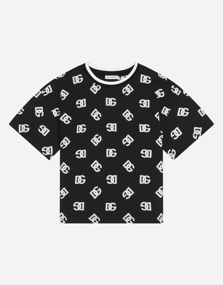Dolce & Gabbana T-shirt in jersey stampa DG Logo Multicolor L4JTEGHS7JH