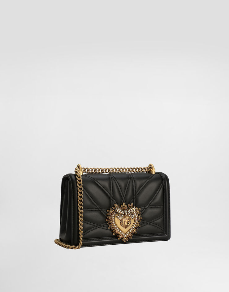 Dolce & Gabbana Medium Devotion bag in quilted nappa leather Dolce & Gabbana Medium Devotion bag in quilted nappa leather Black BB7158AW437