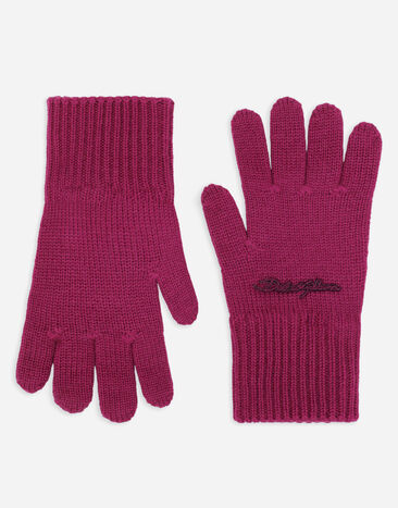 Dolce & Gabbana Strickhandschuhe mit Dolce&Gabbana-Logo Rosa LBKAC7JCVWE