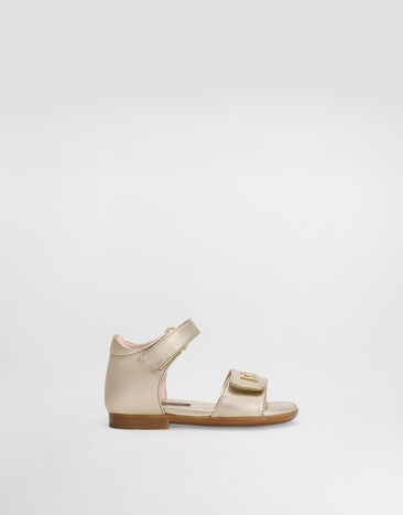 Dolce & Gabbana Laminated nappa leather sandals Grey D20099AJ133