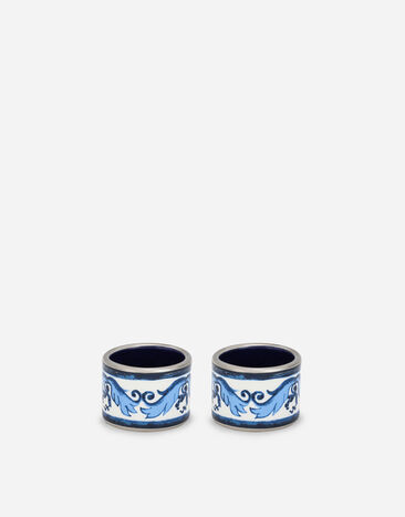 Dolce & Gabbana Set 2 Medium Ceramic Napkin Rings Multicolor TCGS06TCAEM