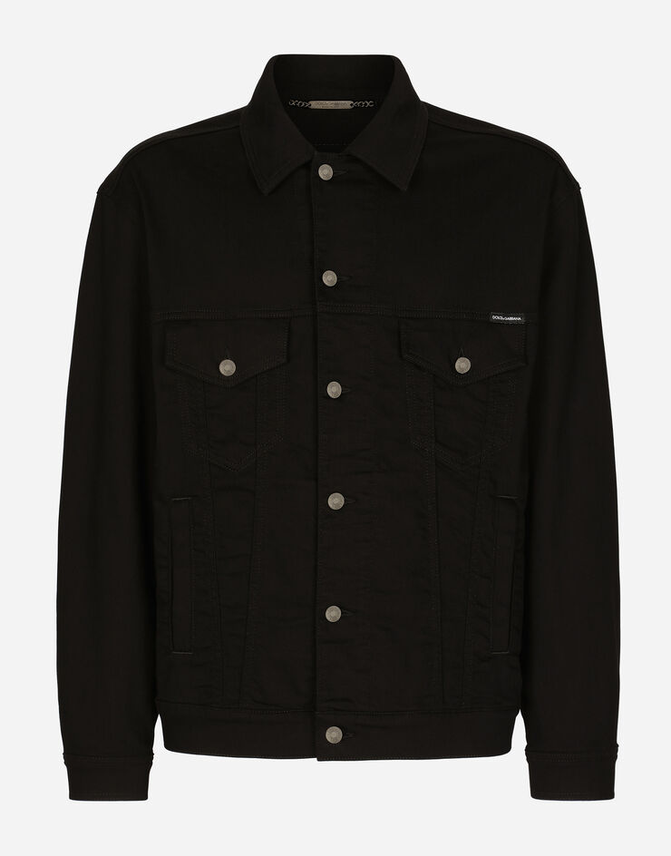 Black wash stretch denim jacket in Multicolor for Men ｜Gジャン 