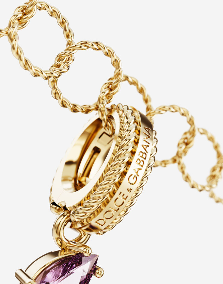 Dolce & Gabbana حِلية حرف M بألوان الطيف من ذهب أصفر عيار 18 قيراط مع أحجار كريمة متعددة الألوان ذهبي WANR2GWMIXM