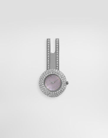 Dolce & Gabbana Spilla orologio con strass Argento WPS7O1W1111