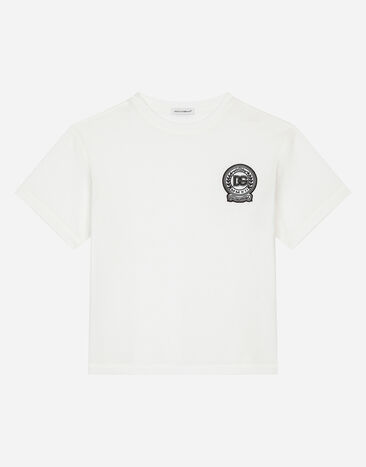 Dolce & Gabbana T-shirt in jersey con logo DG Bianco L4JTHVG7N0F