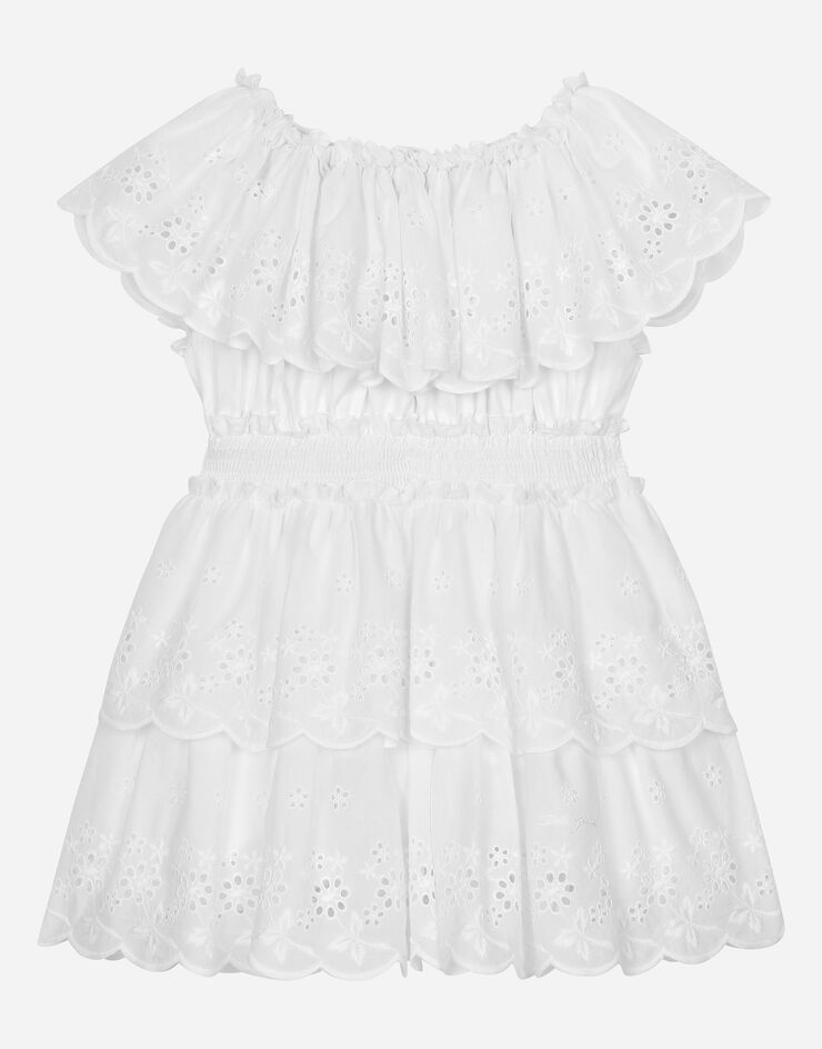 Dolce & Gabbana Poplin and broderie anglaise dress White L53DZ0G7NYW