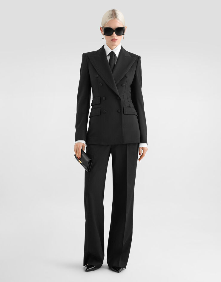 Dolce & Gabbana Turlington double-breasted jacket in bi-stretch twill Dolce & Gabbana Turlington double-breasted jacket in bi-stretch twill Black F29Q6TFUBGC