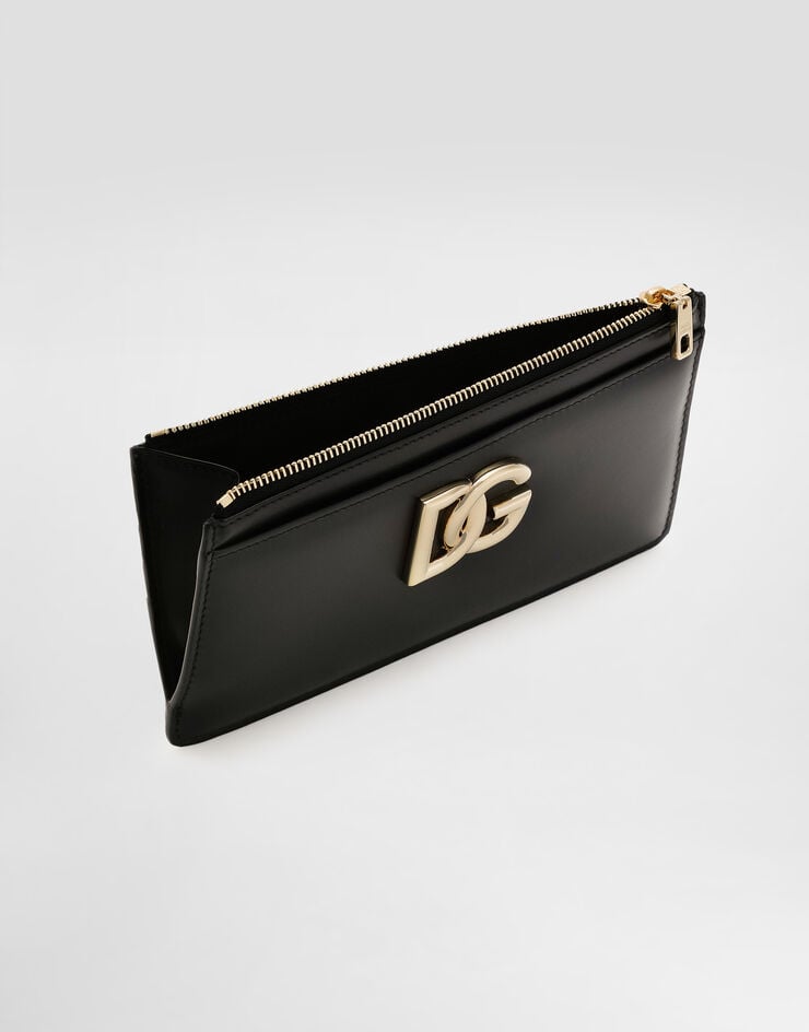 Dolce & Gabbana Large calfskin card holder with DG logo Black BI1265AW576