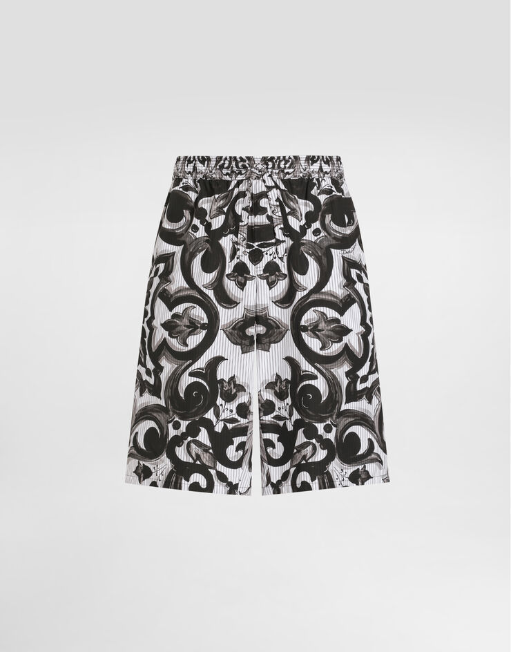Dolce & Gabbana Hose aus Popeline mit Majolika-Print Mehrfarbig GV37ATGJ618