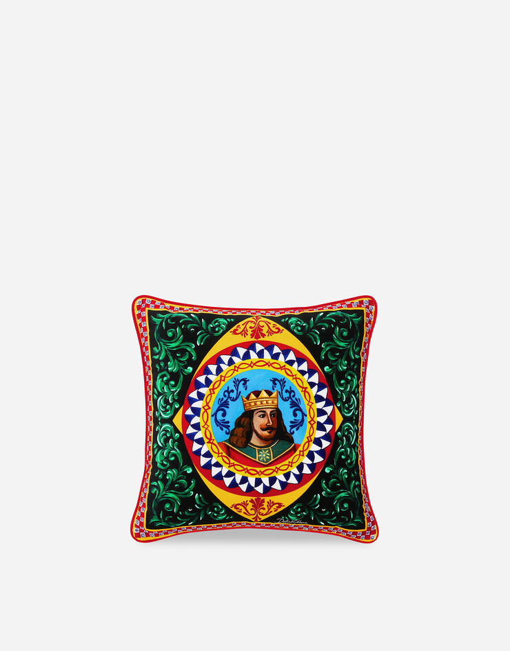 Dolce & Gabbana Kleines Kissen aus Samt Mehrfarbig TCE001TCA96