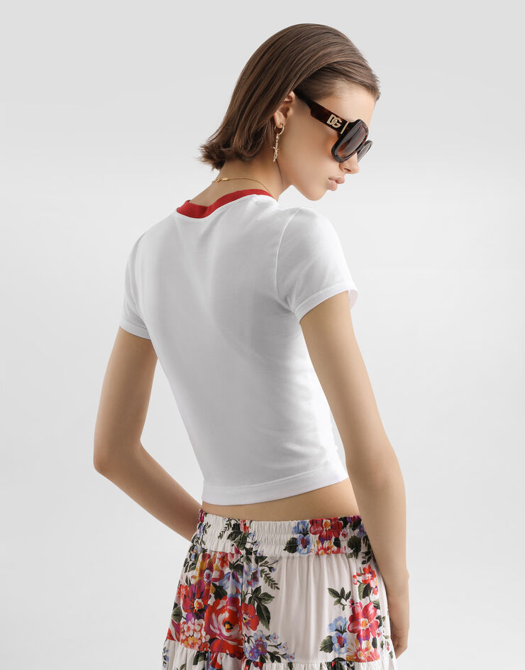 Dolce & Gabbana Jersey t-shirt with print White F8W08TGDDM8