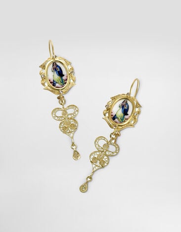 Dolce & Gabbana Sicily Earrings 18kt yellow gold and colorless sapphires Gold WEDD1GW0001