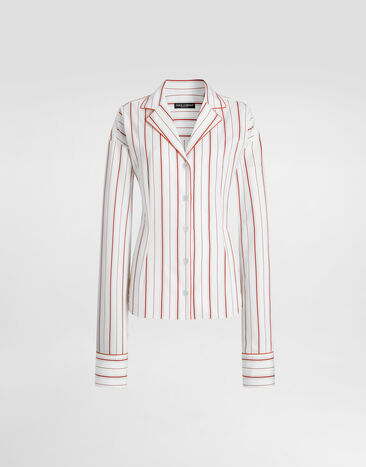 Dolce & Gabbana Striped poplin shirt Multicolor F5U71TFR51T